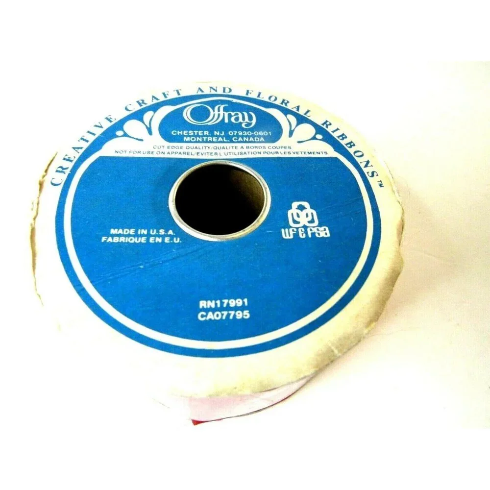 VTG Large Roll Solid Red Offray Satin Ribbon Christmas Valentines 2.5